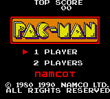 Pac-Man title screen for Sega Game Gear
